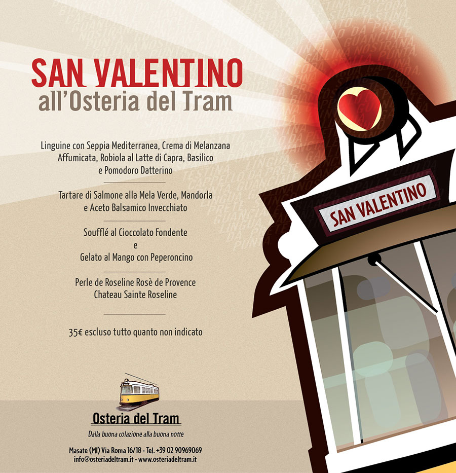 Menu San Valentino Osteria del Tram