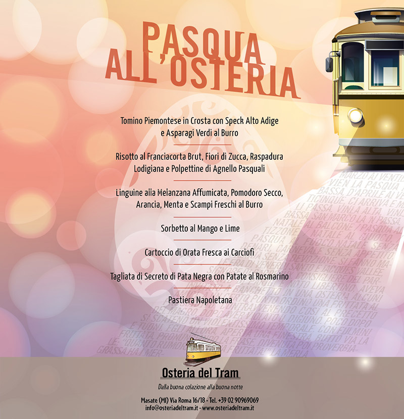 il menu di pasqua dell'Osteria del Tram